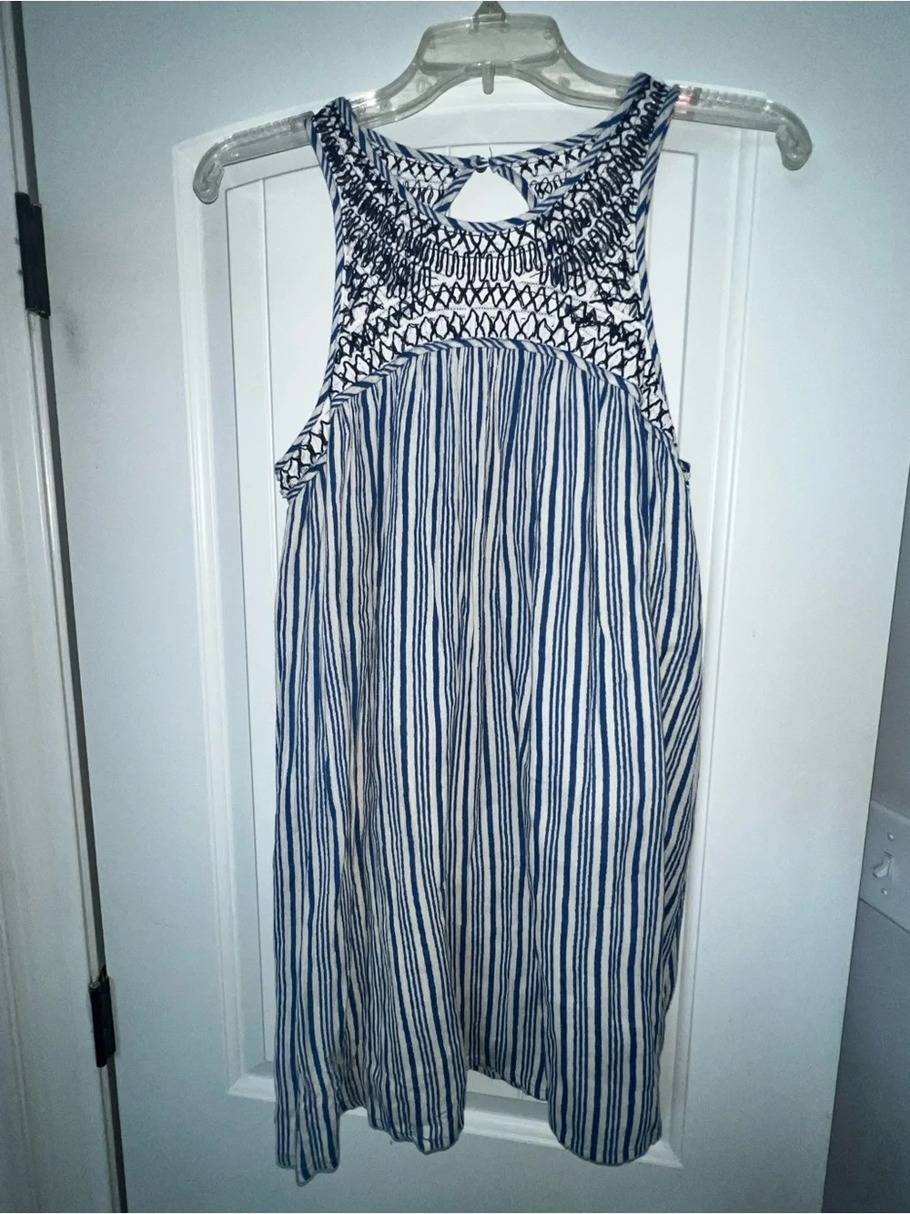 Urban Outfitters Ecoté Sleeveless Blue/White Striped Dress Size S -EUC